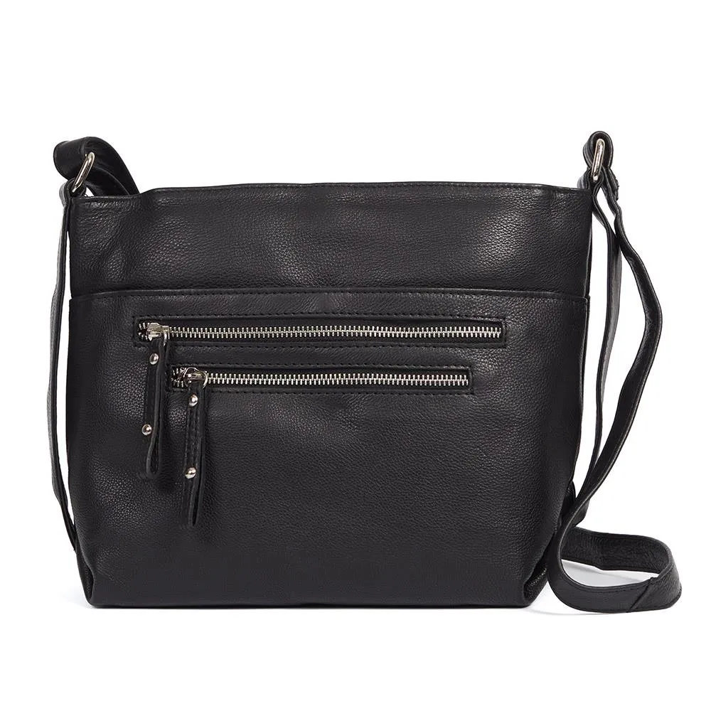 Leather Multi-Zip Shoulder Bag - JEWN40003 / 326 523