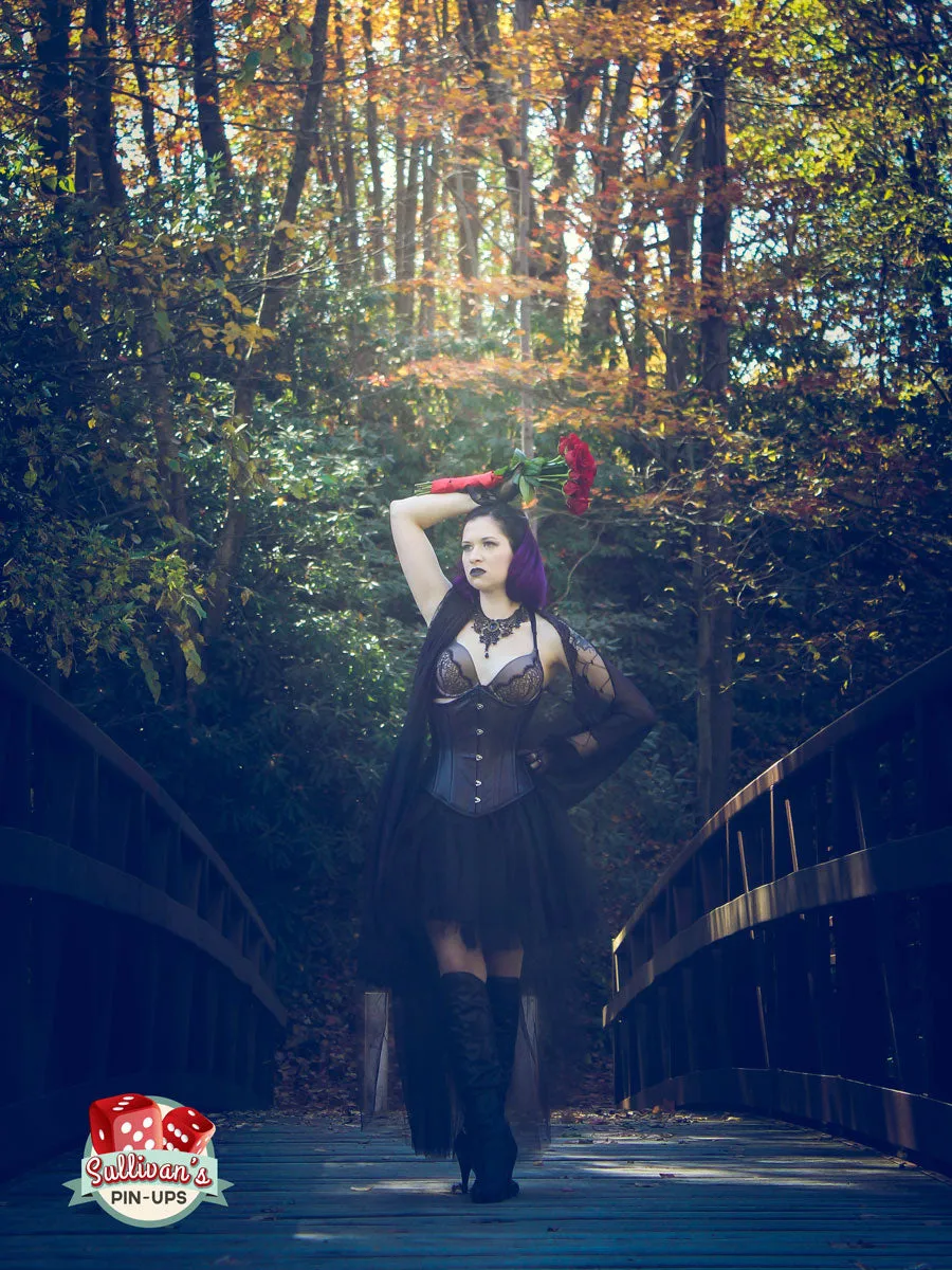 Leather Romantic Curve Longline Underbust Corset : CS-345