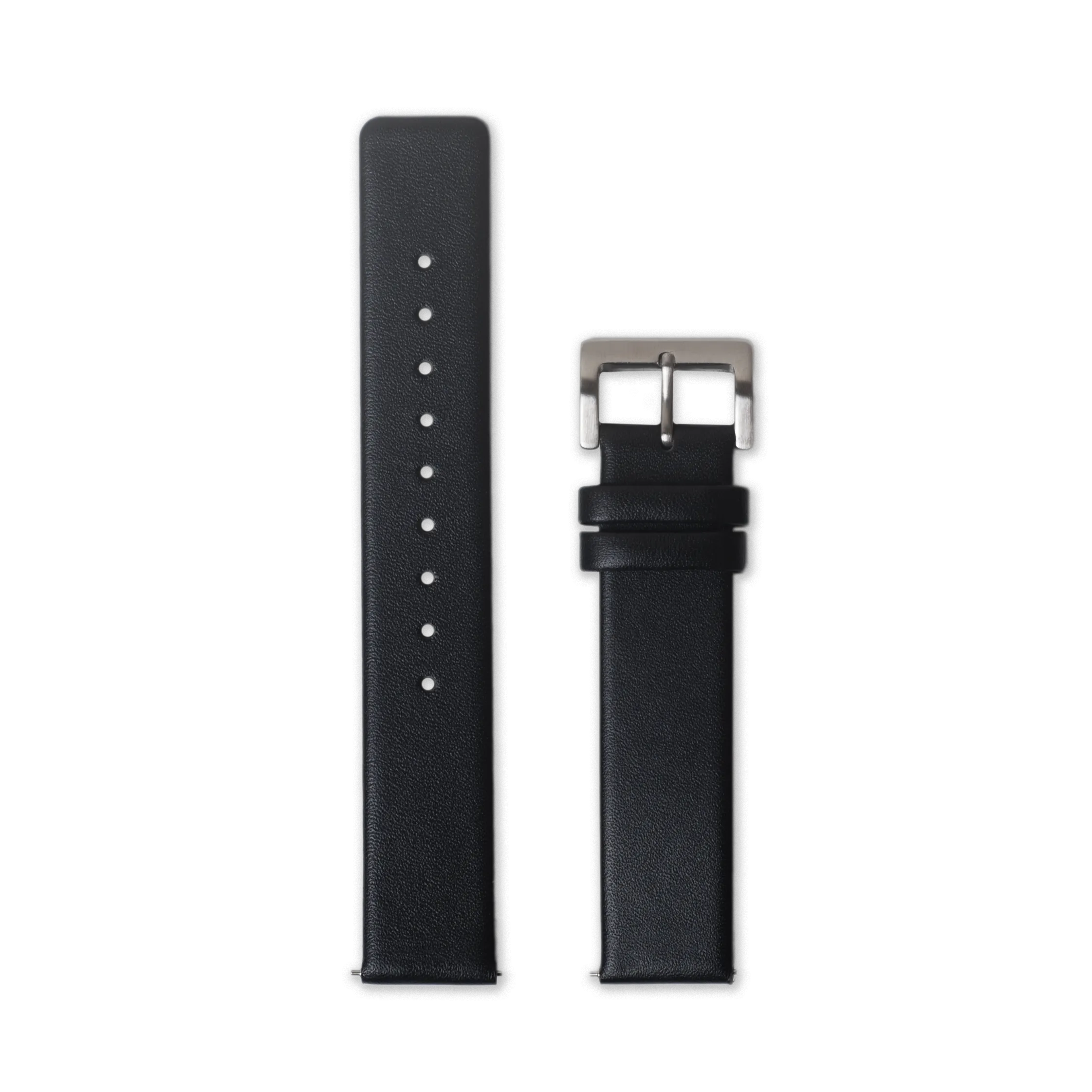 Leather Straps - Black leather with Silver buckle