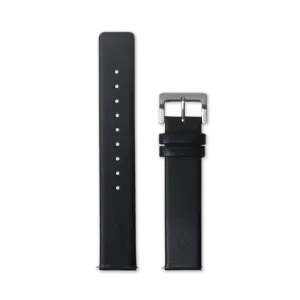 Leather Straps - Black leather with Silver buckle