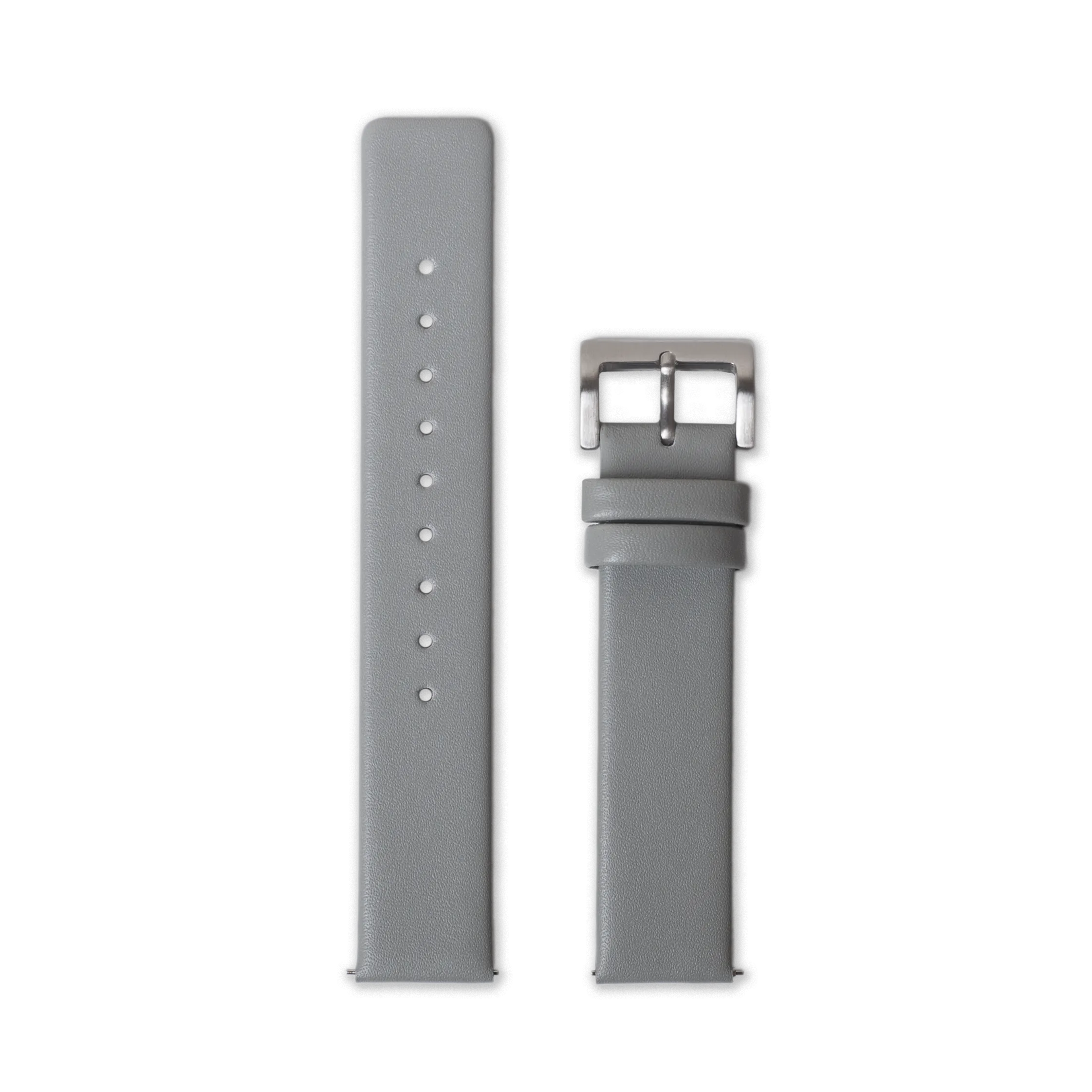 Leather Straps - Grey leather with Silver buckle