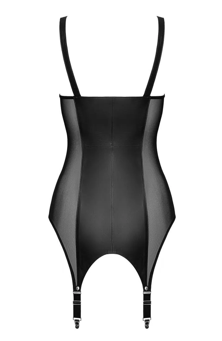Leather suspender bustier - Contoured Fit