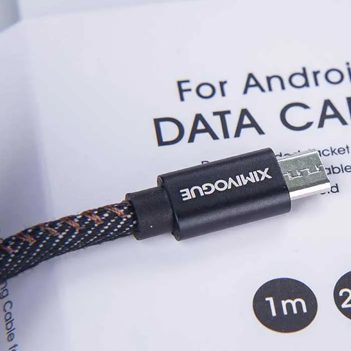 Leather Tape is Easy To Take in Without Knots Android Denim Woven Data Cable