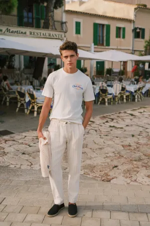 LENNY linen trousers yarn dye stripes | beige sand