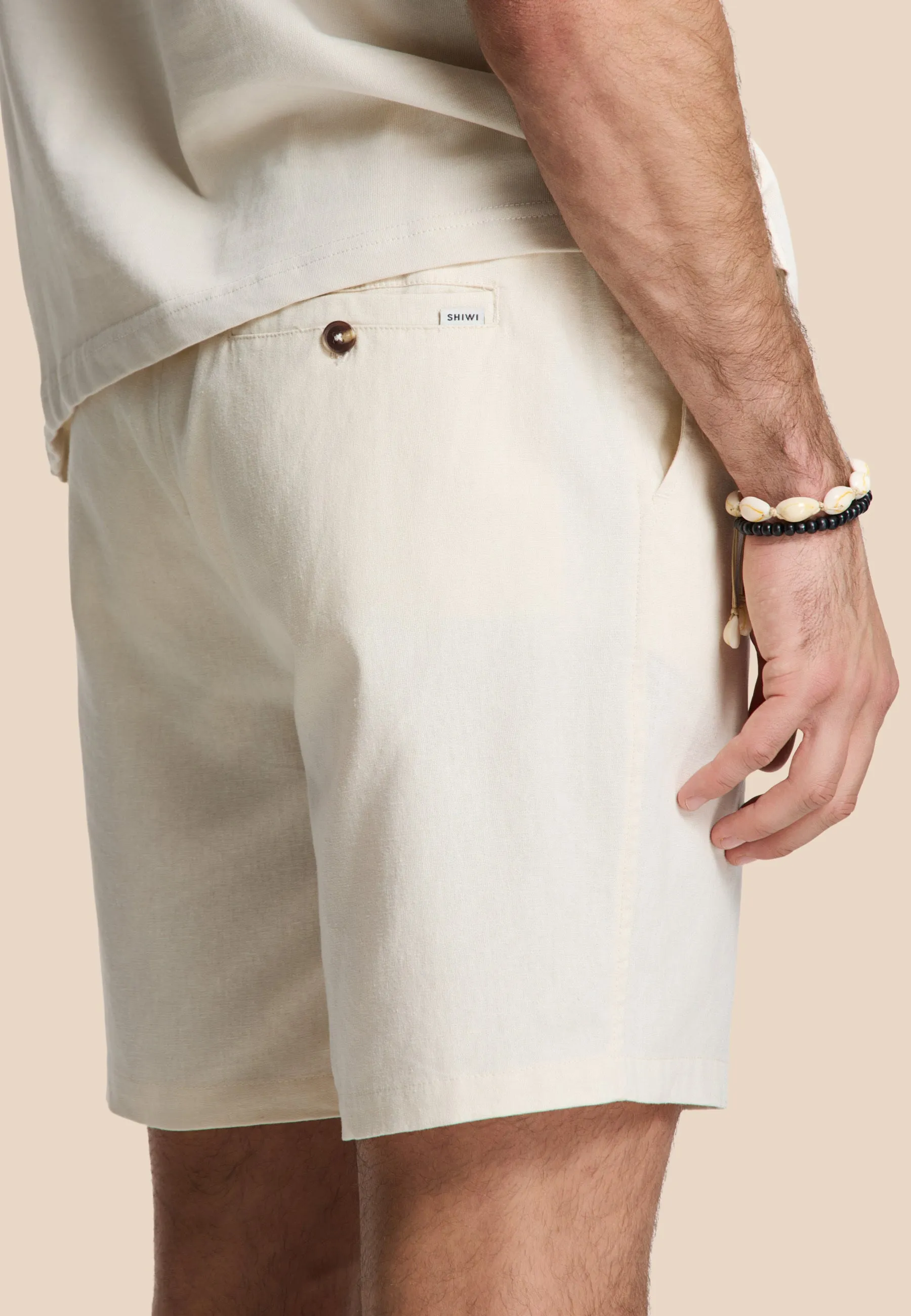 LEWIS linen shorts solid | beige