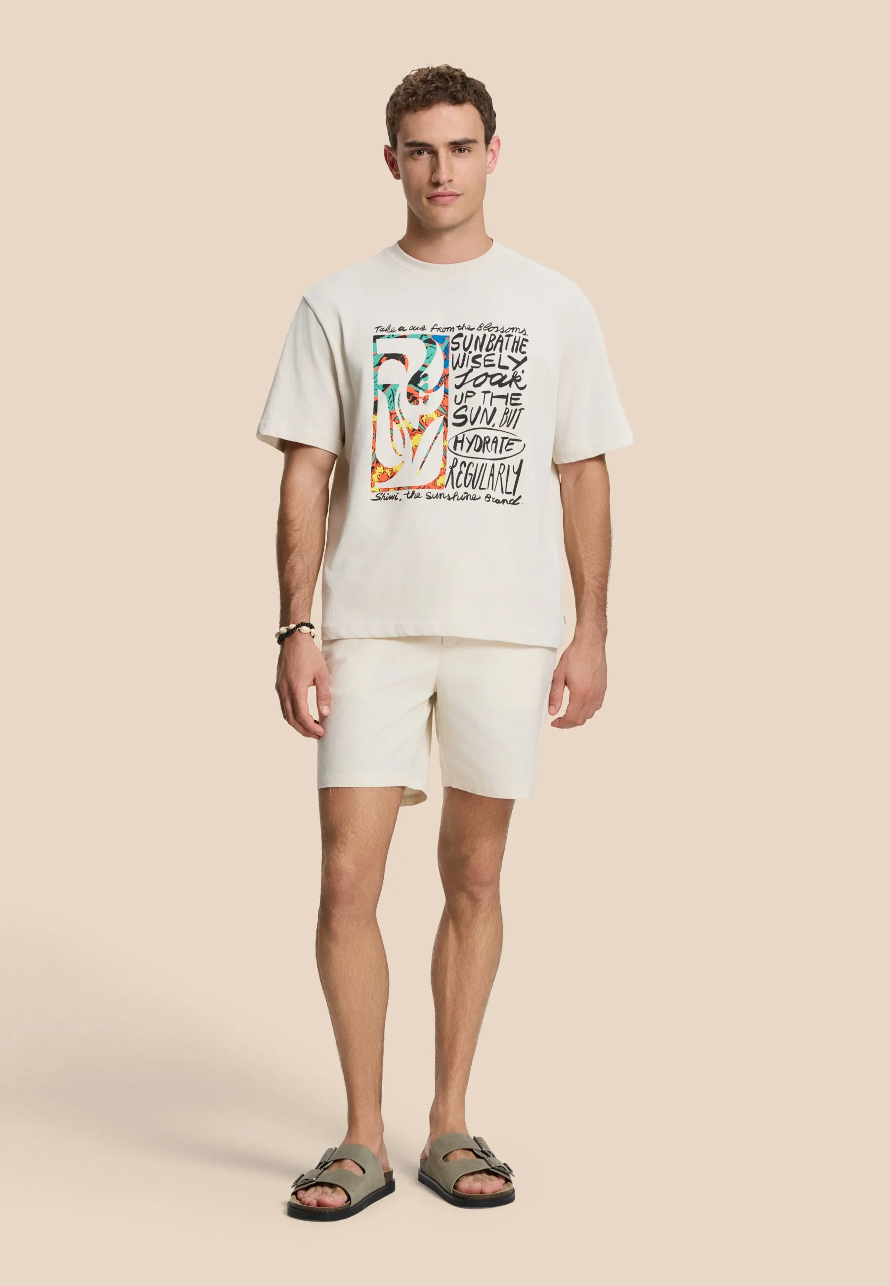 LEWIS linen shorts solid | beige