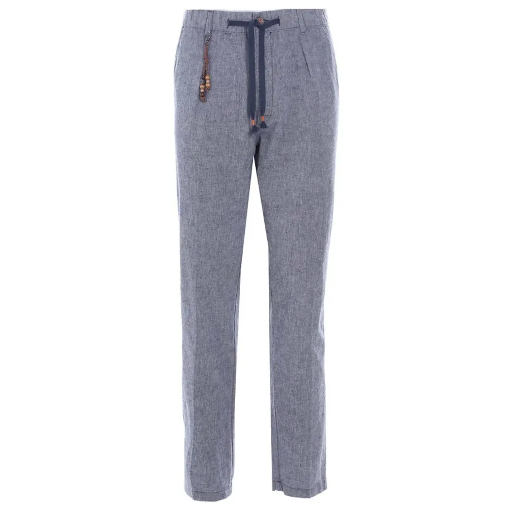 Light Blue Linen Men Trouser