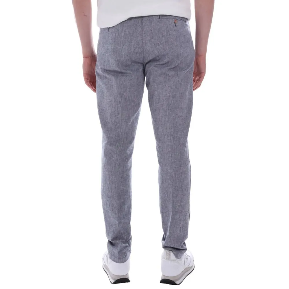 Light Blue Linen Men Trouser