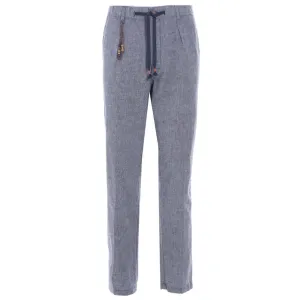 Light Blue Linen Men Trouser