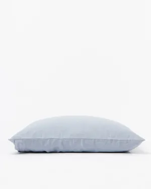 Light blue linen pillowcase envelope closure