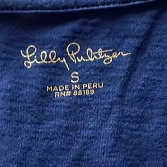 Lilly Pulitzer True Navy Brewster Prima Cotton Dress Size Small