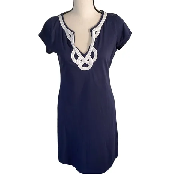 Lilly Pulitzer True Navy Brewster Prima Cotton Dress Size Small