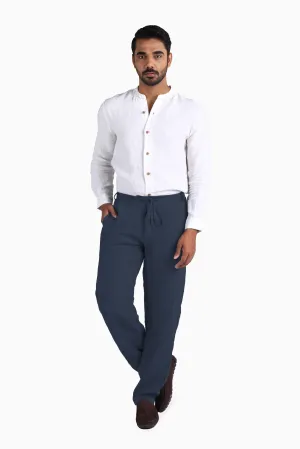Linen Atlas Pant-Stormy Blue
