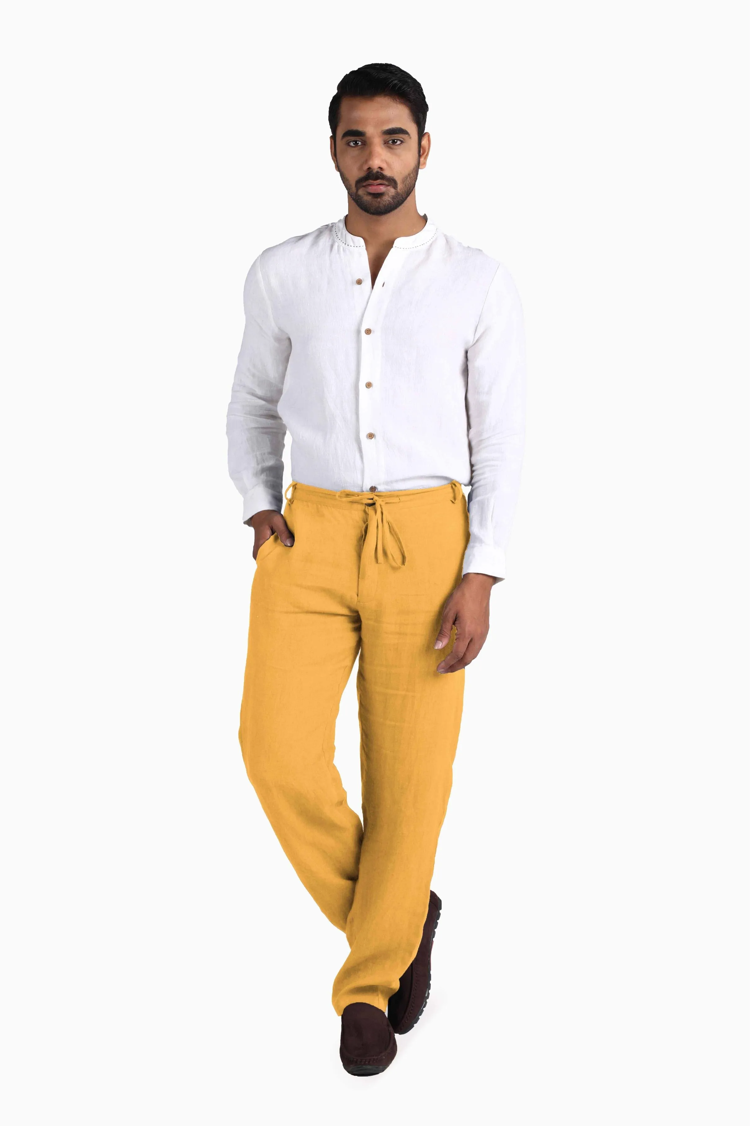 Linen Atlas Pant-Stormy Blue