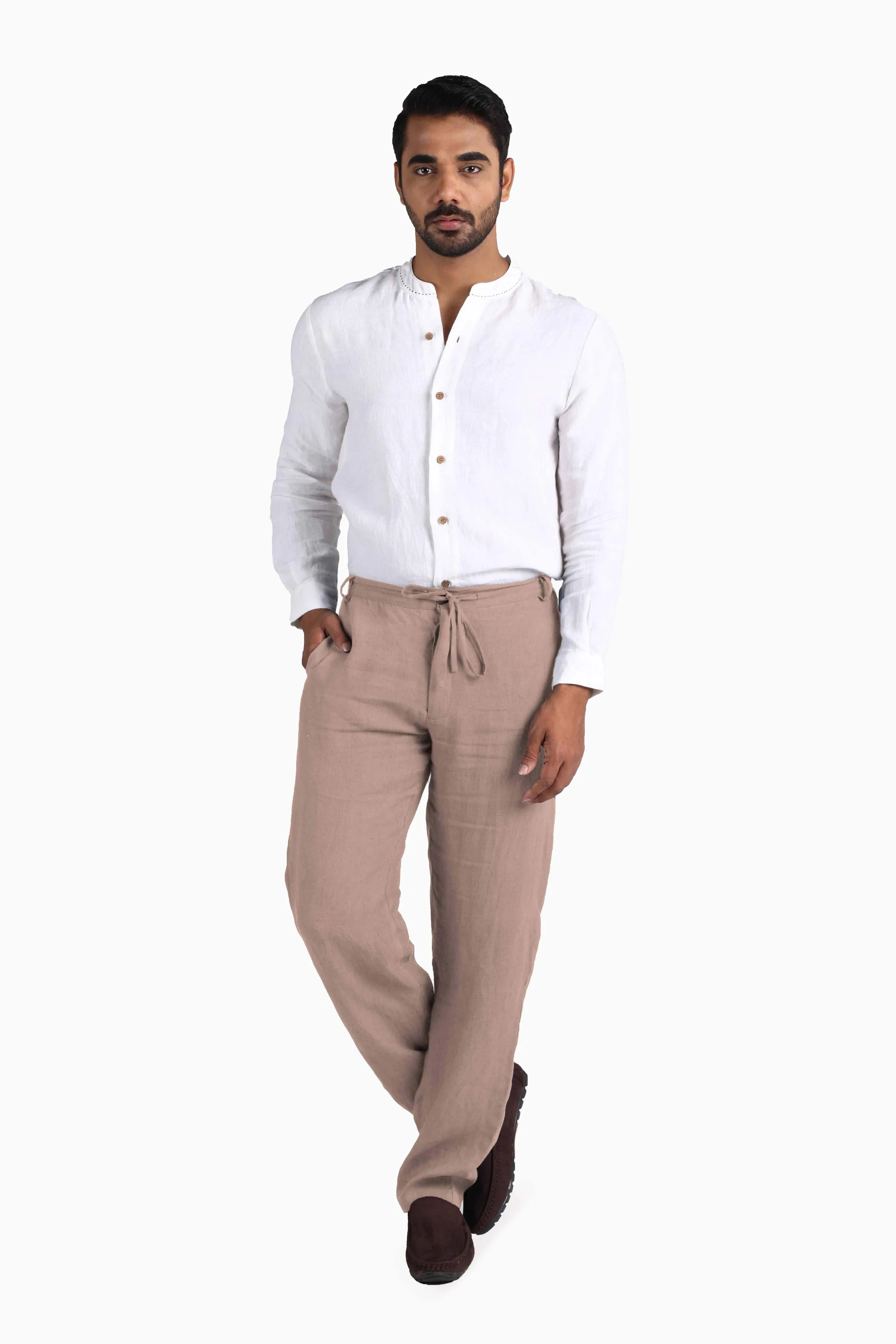 Linen Atlas Pant-Stormy Blue