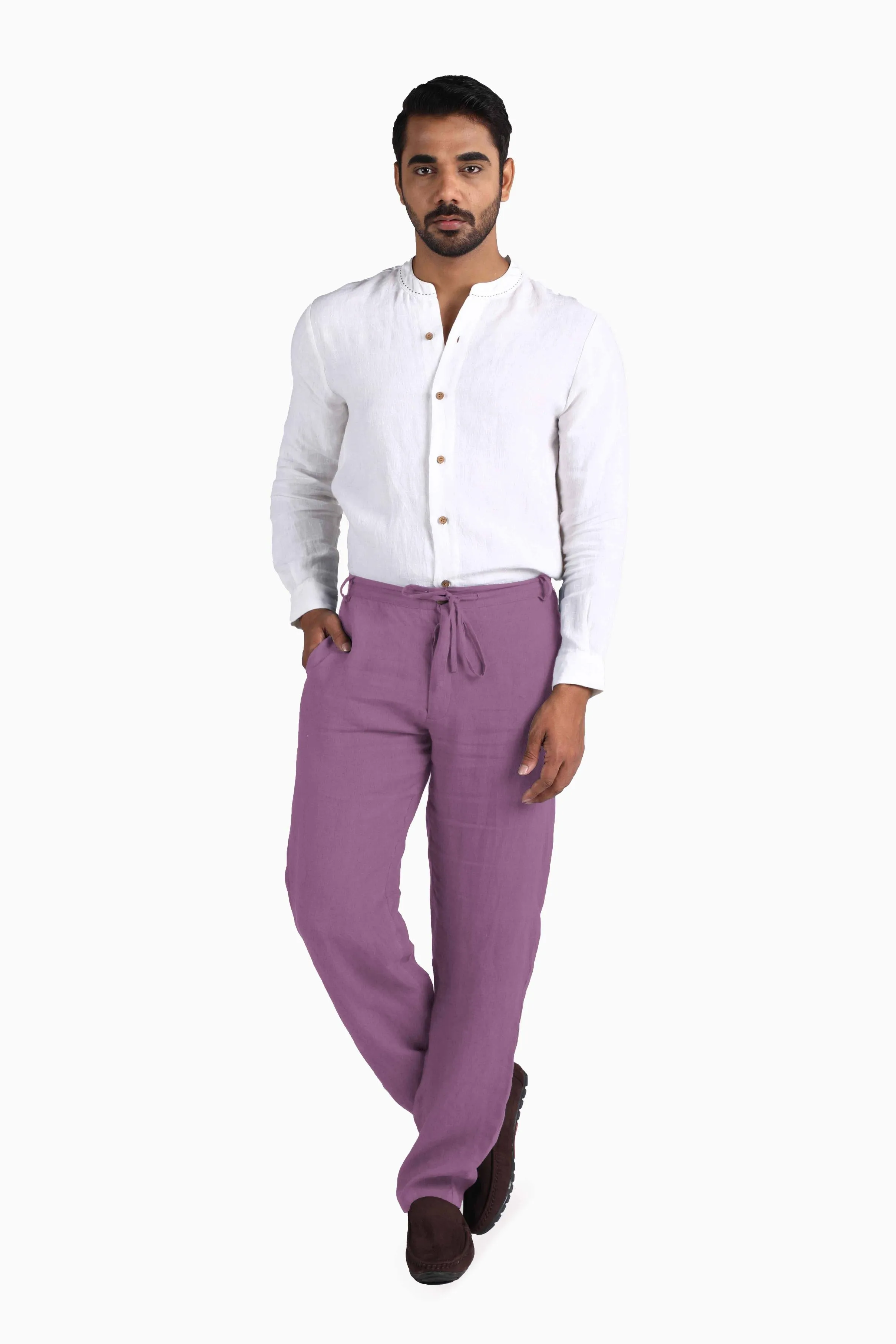 Linen Atlas Pant-Stormy Blue