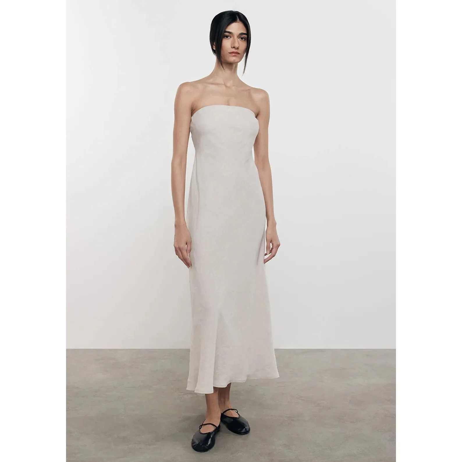 LINEN BIAS DRESS