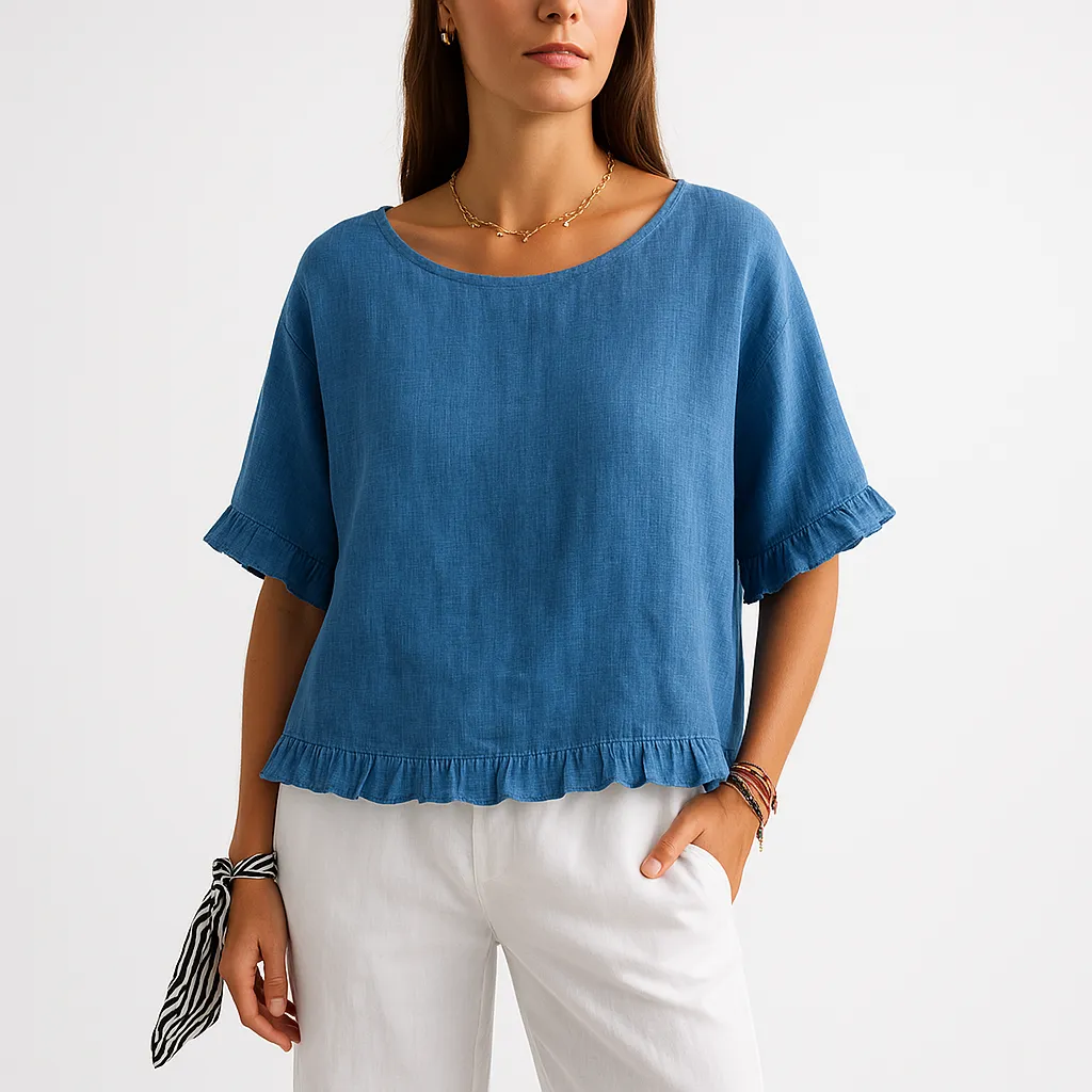 Linen Blouse | Beige | Lightweight and Feminine
