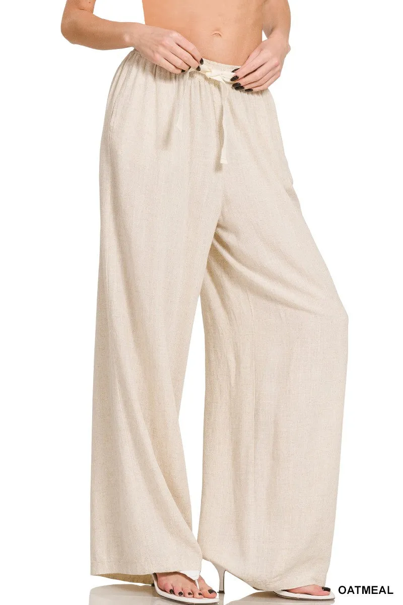 linen drawstring pants