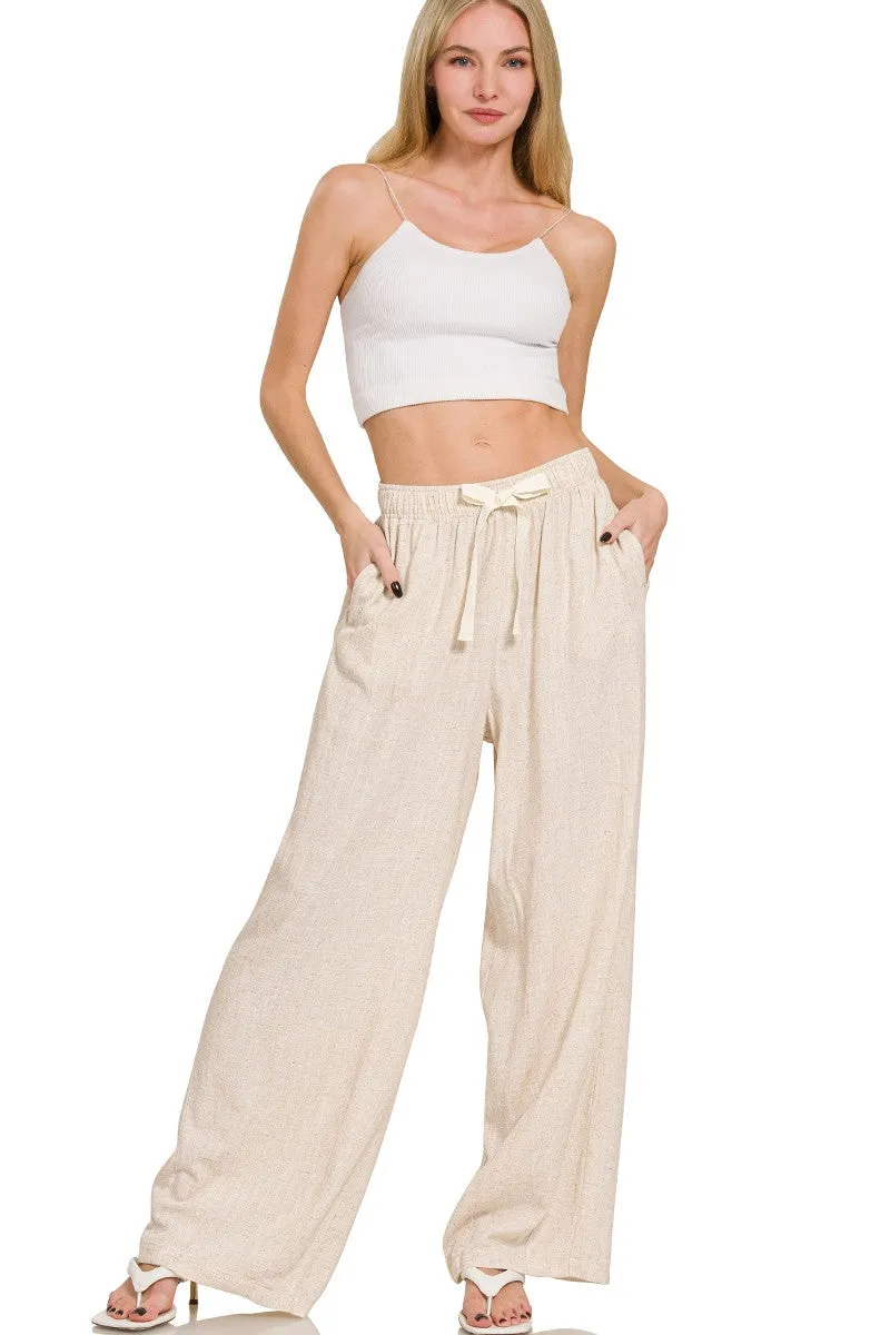 linen drawstring pants