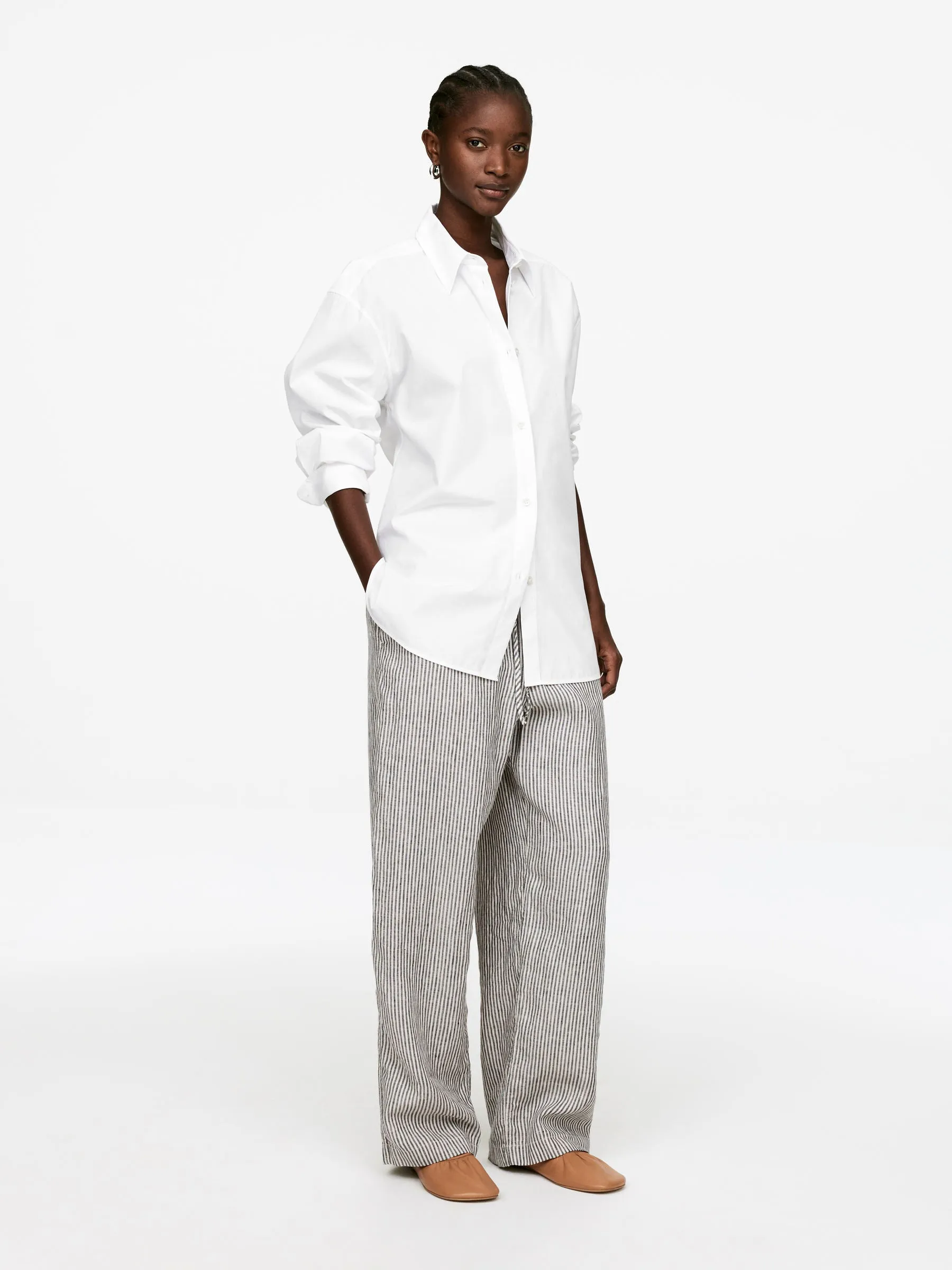 Linen Drawstring Trousers