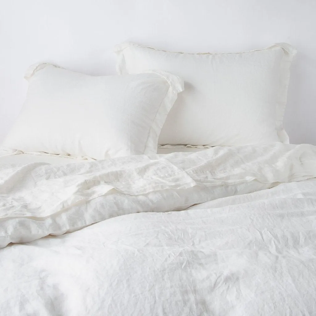 Linen Duvet Cover - Winter White - Queen