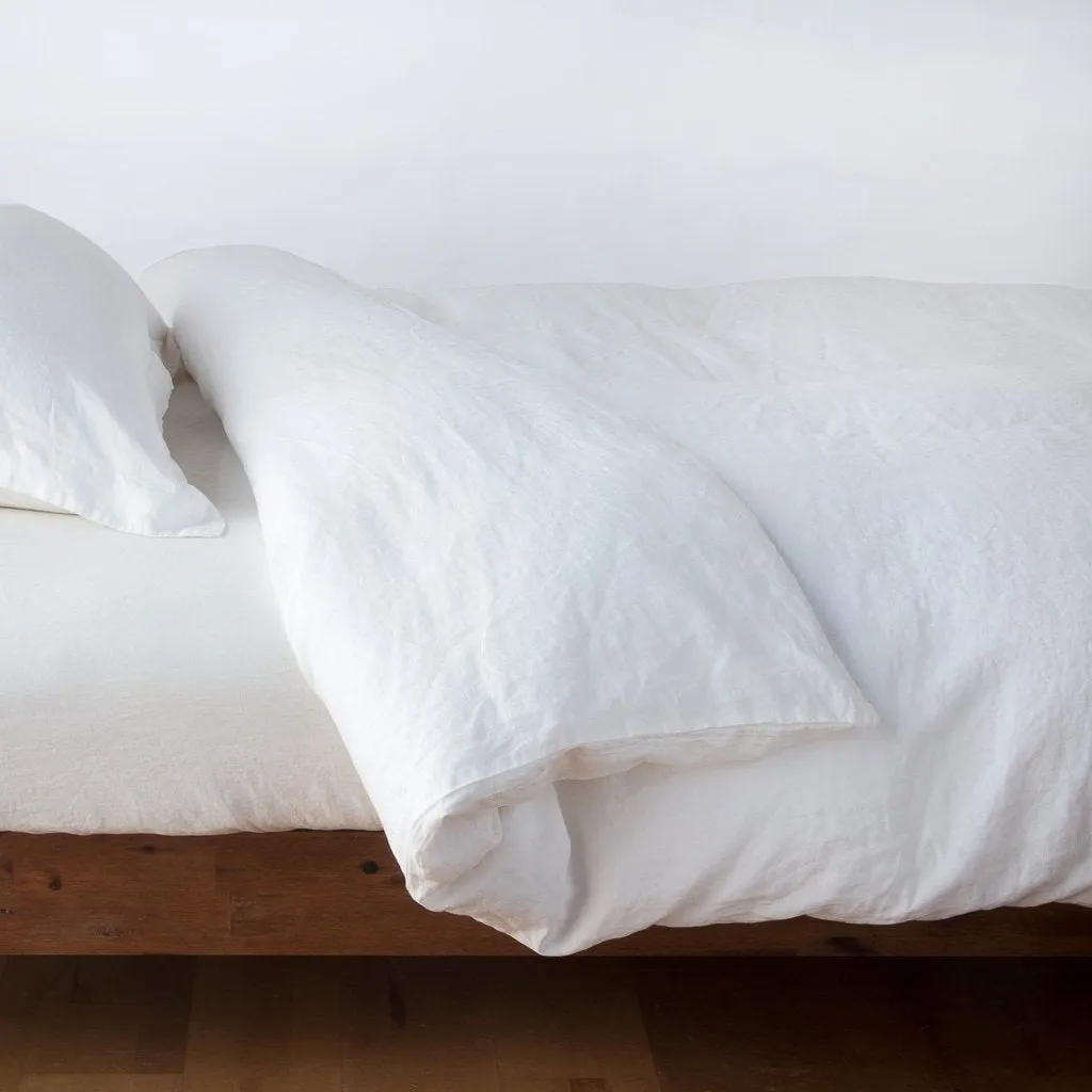 Linen Duvet Cover - Winter White - Queen