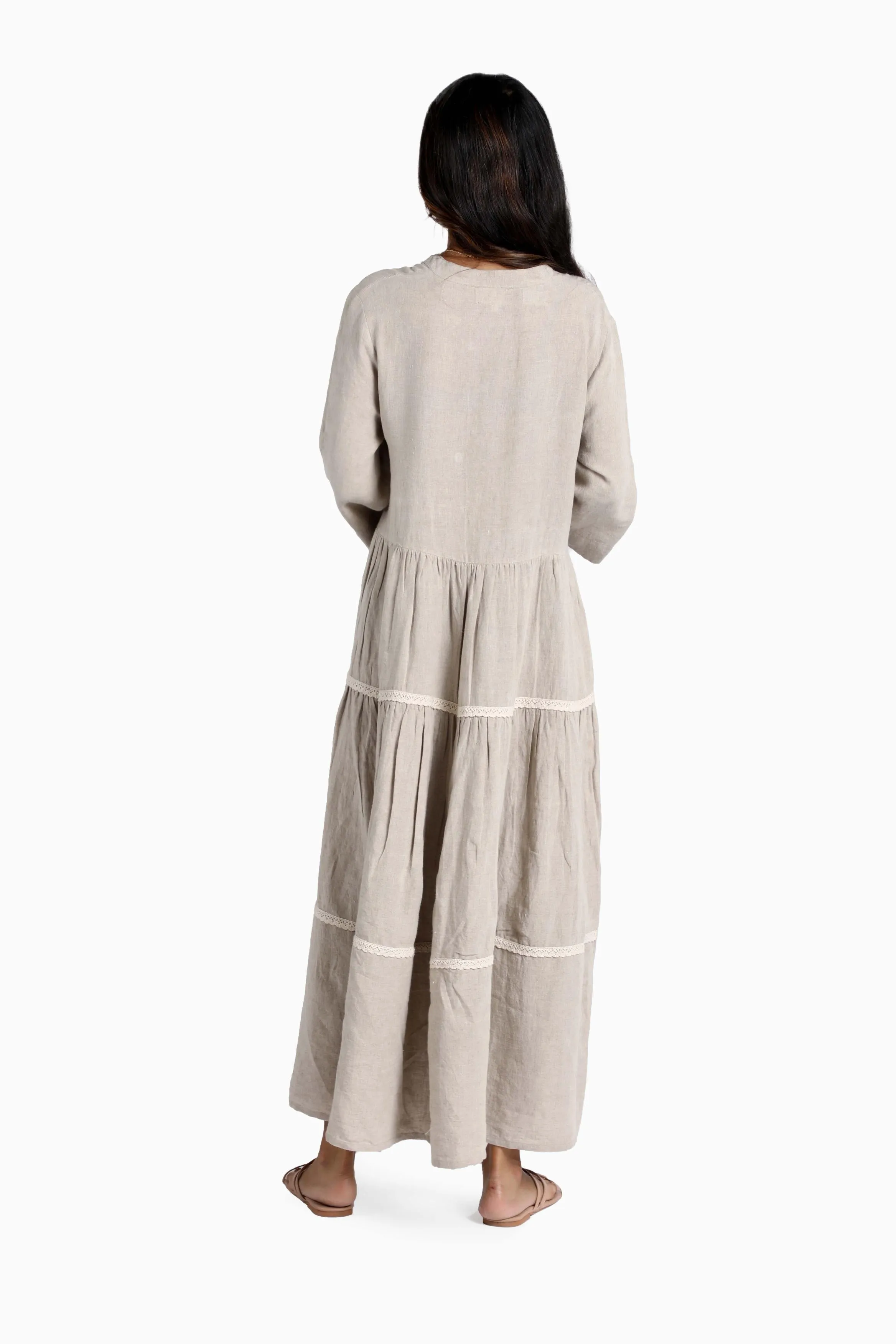 Linen Eve Maxi Dress-Muted Mocha