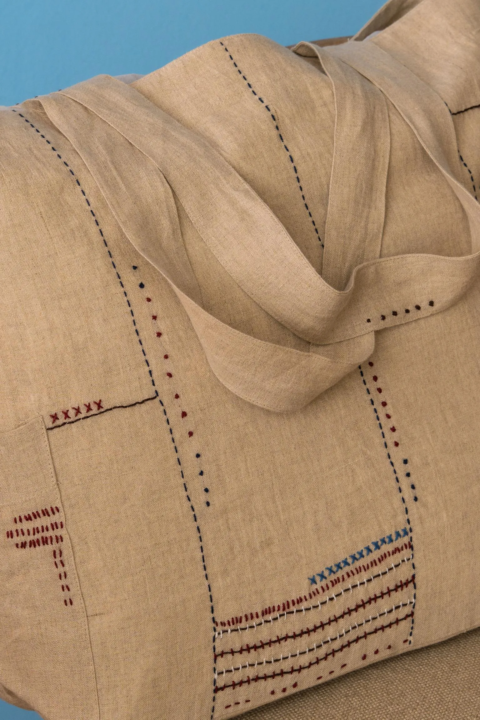 Linen Folklore Tote Bag