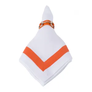 Linen Napkin With Orange Inset Band by Julian Mejia