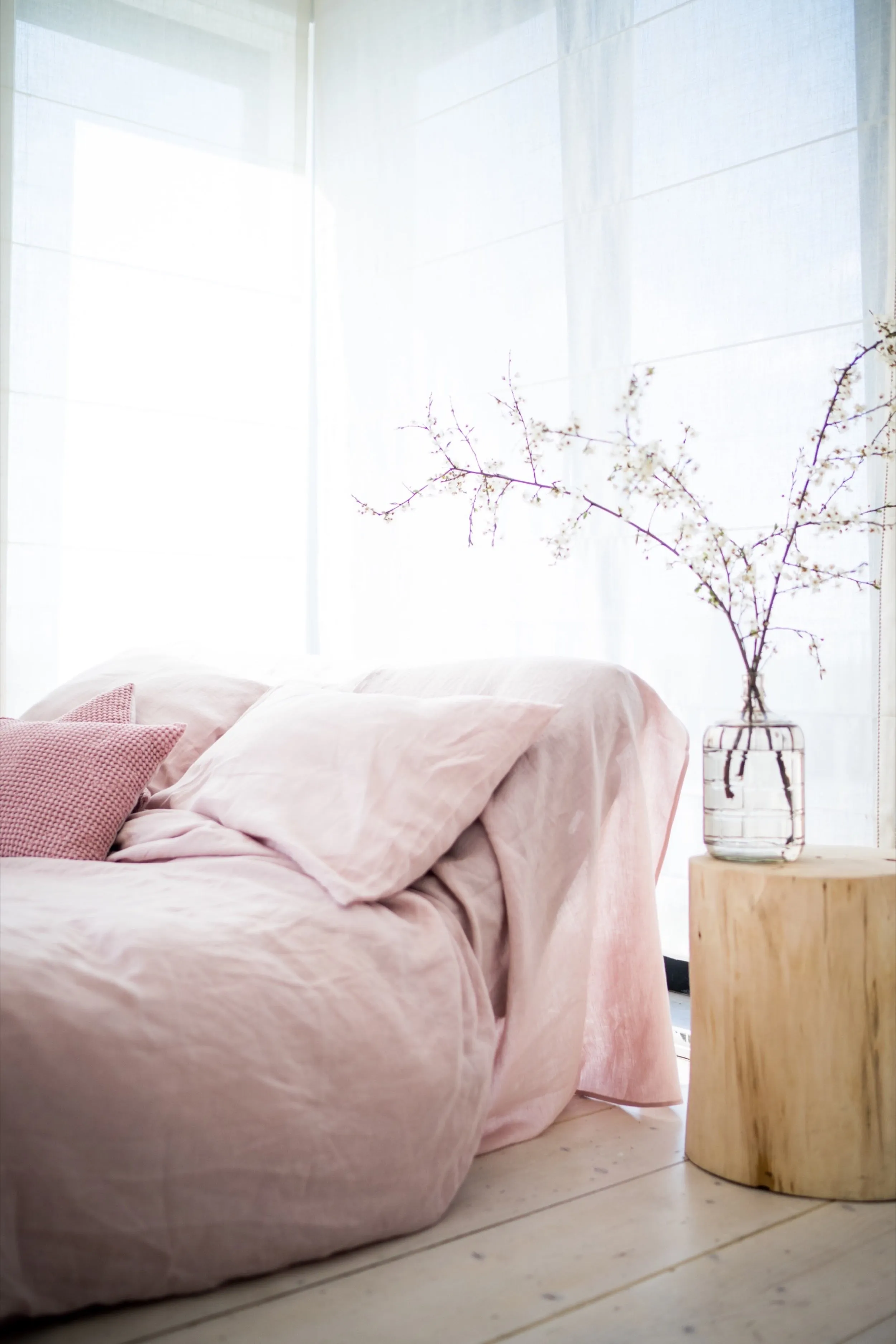Linen pillowcase - pink