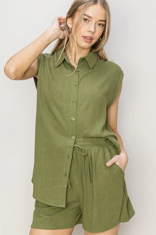 Linen Shirt and Shorts Set, Hyfve