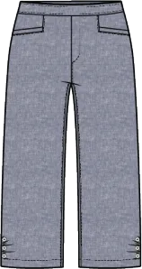 Linen Solid Pleat Button Capri