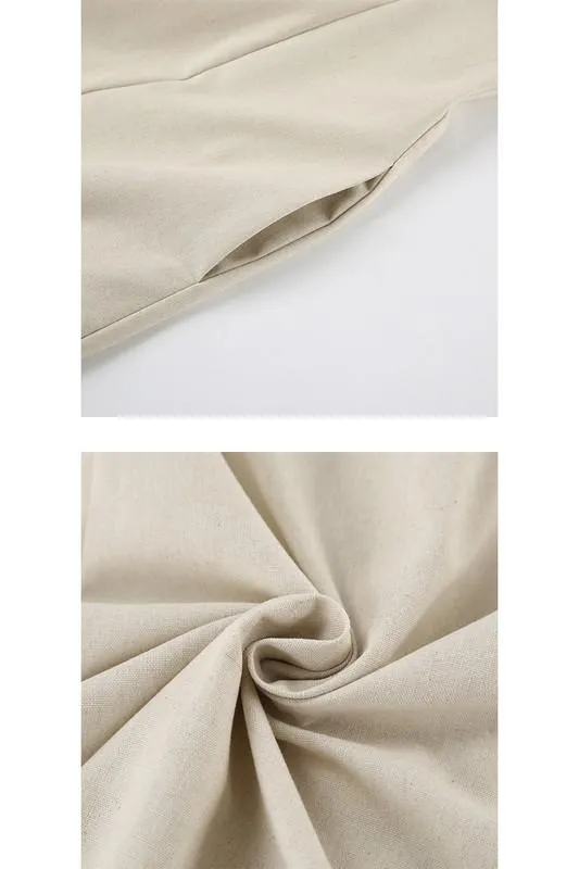 Linen strapless maxi dress