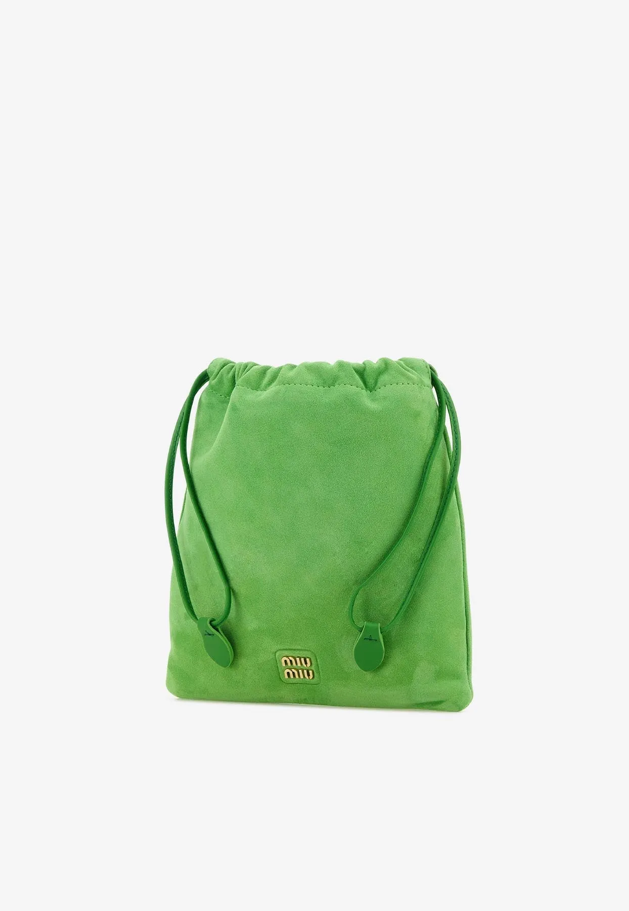 Logo Suede Drawstring Pouch