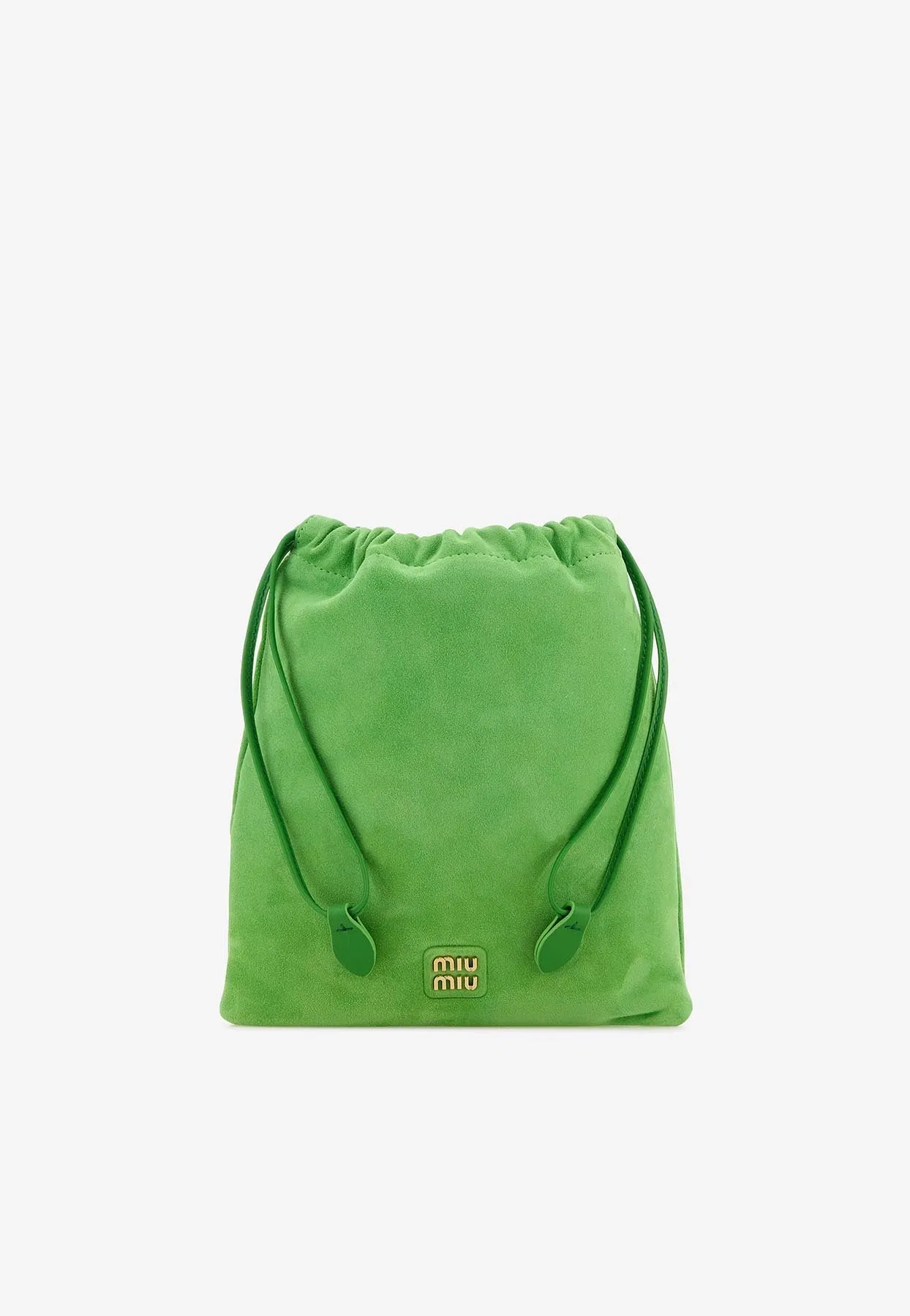 Logo Suede Drawstring Pouch