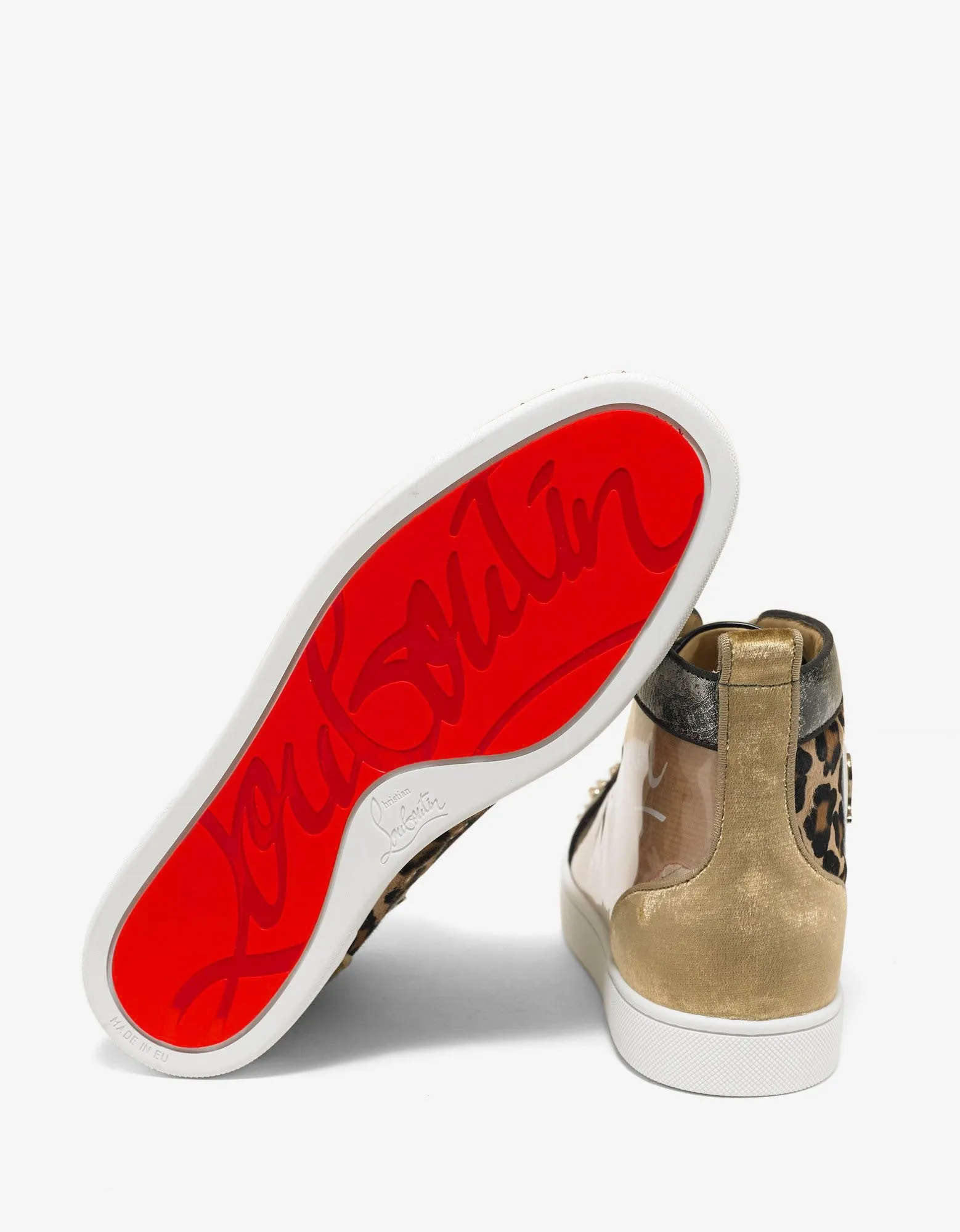 Lou Spikes Loubi Kraft Flat High Top Trainers