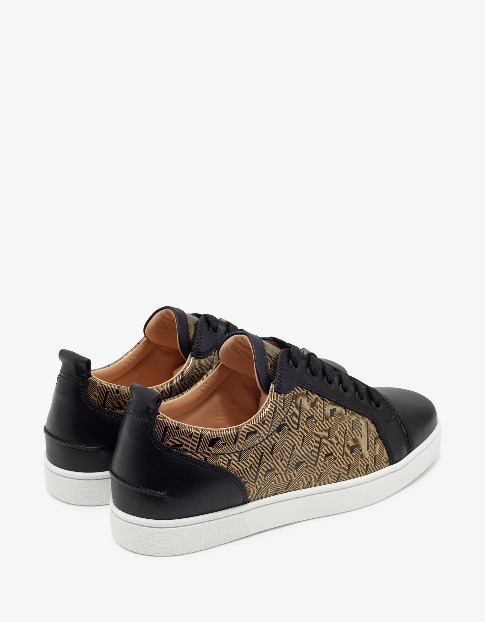 Louis Junior Black & Gold Patent Leather Trainers -