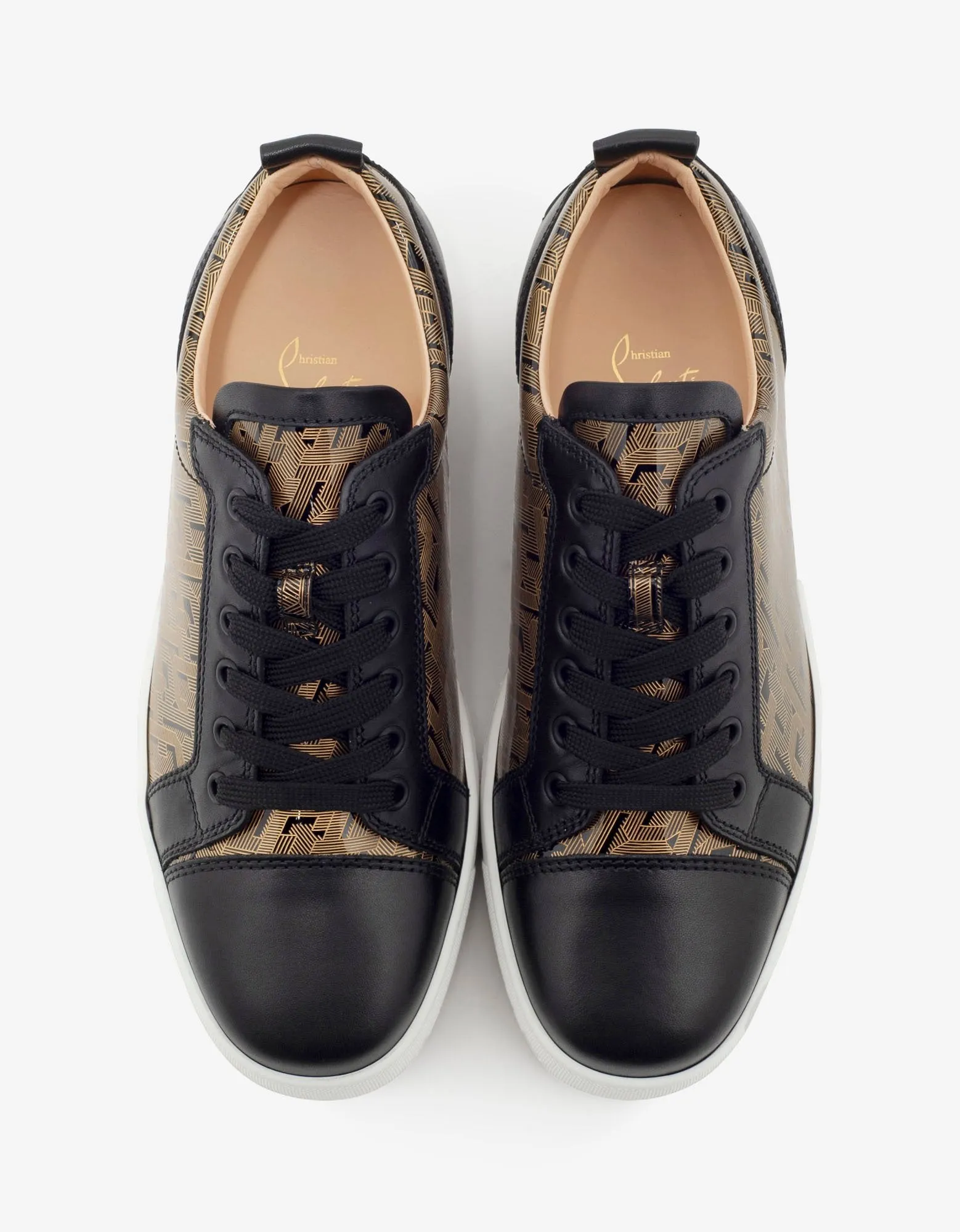 Louis Junior Black & Gold Patent Leather Trainers -