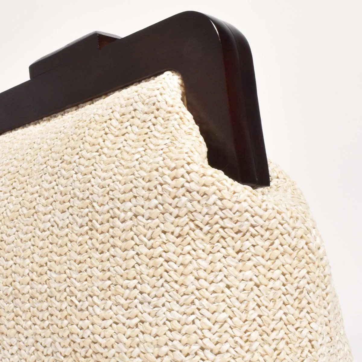 Lucinda Timber Frame Woven Clutch (Natural)