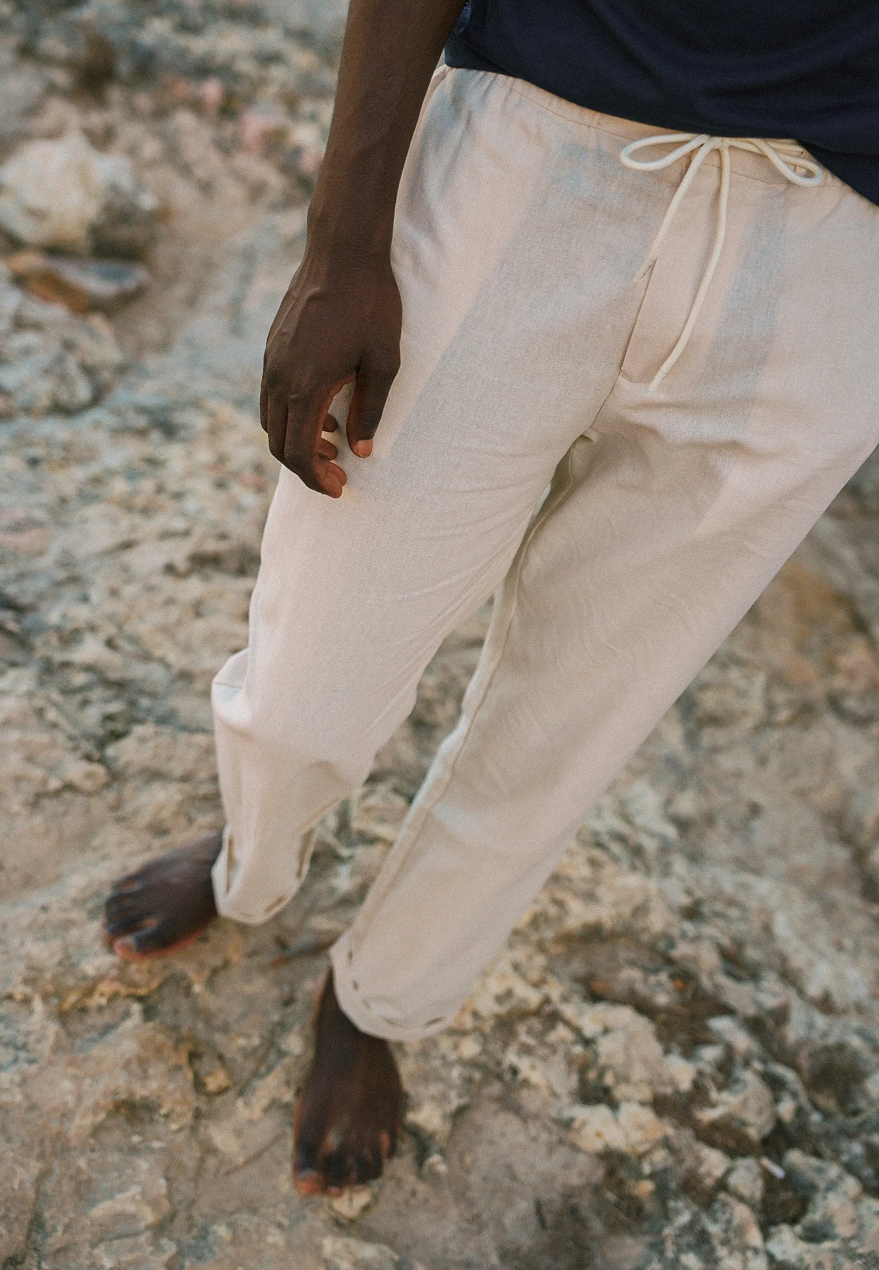 LUKE linen trousers solid | beige