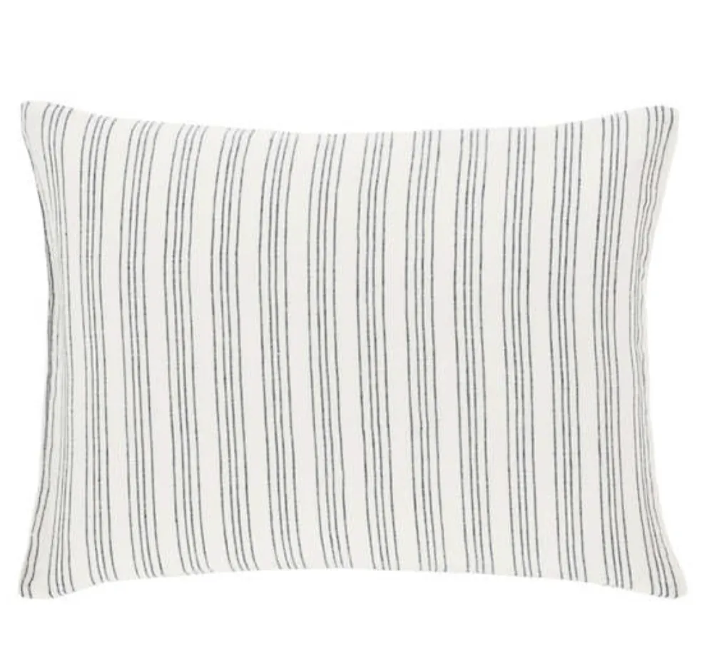 Lush Linen Sham - Slate Blue Stripe