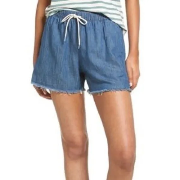 Madewell Chambray Raw Hem Shorts