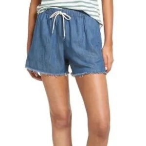 Madewell Chambray Raw Hem Shorts