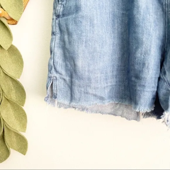 Madewell Chambray Raw Hem Shorts