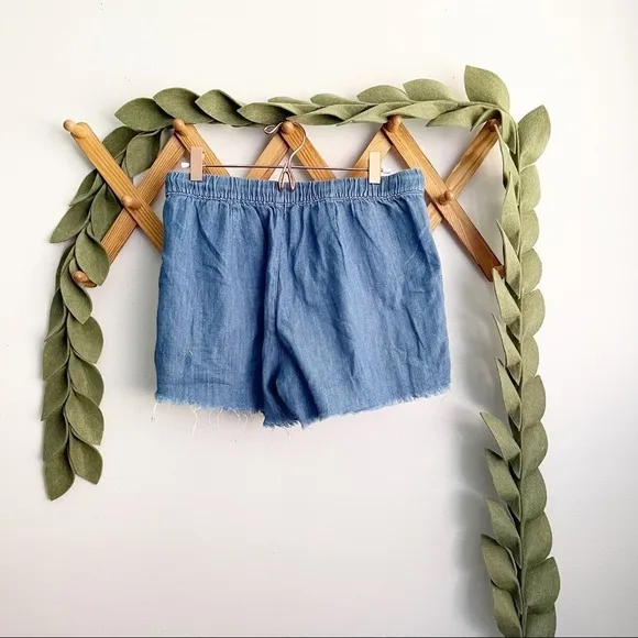 Madewell Chambray Raw Hem Shorts