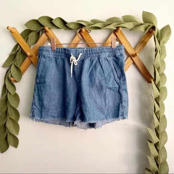 Madewell Chambray Raw Hem Shorts