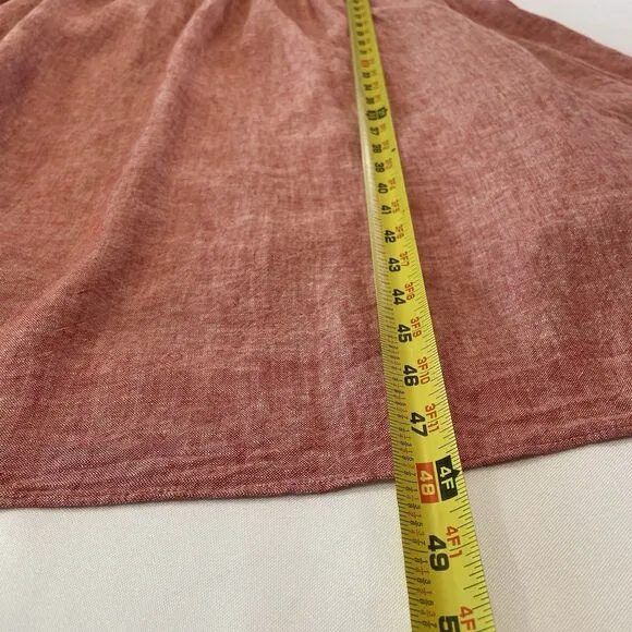 Madewell Lucie Smocked Linen Blend Midi Dress Sz M