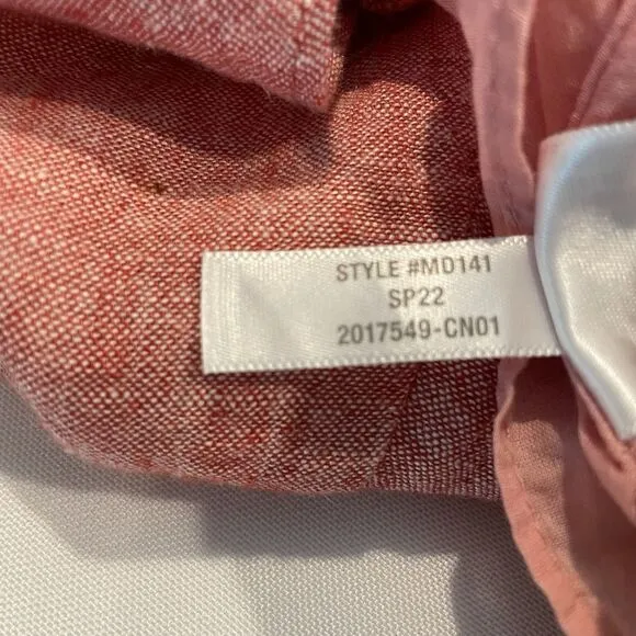 Madewell Lucie Smocked Linen Blend Midi Dress Sz M