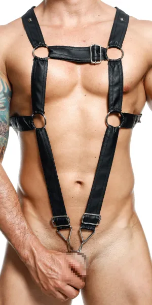 Malebasics Dmbl07 Dngeon Cross Cock Ring Harness Black